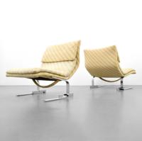 Pair of Giovanni Offredi WAVE , ONDA Lounge Chairs - Sold for $2,750 on 11-25-2017 (Lot 254).jpg